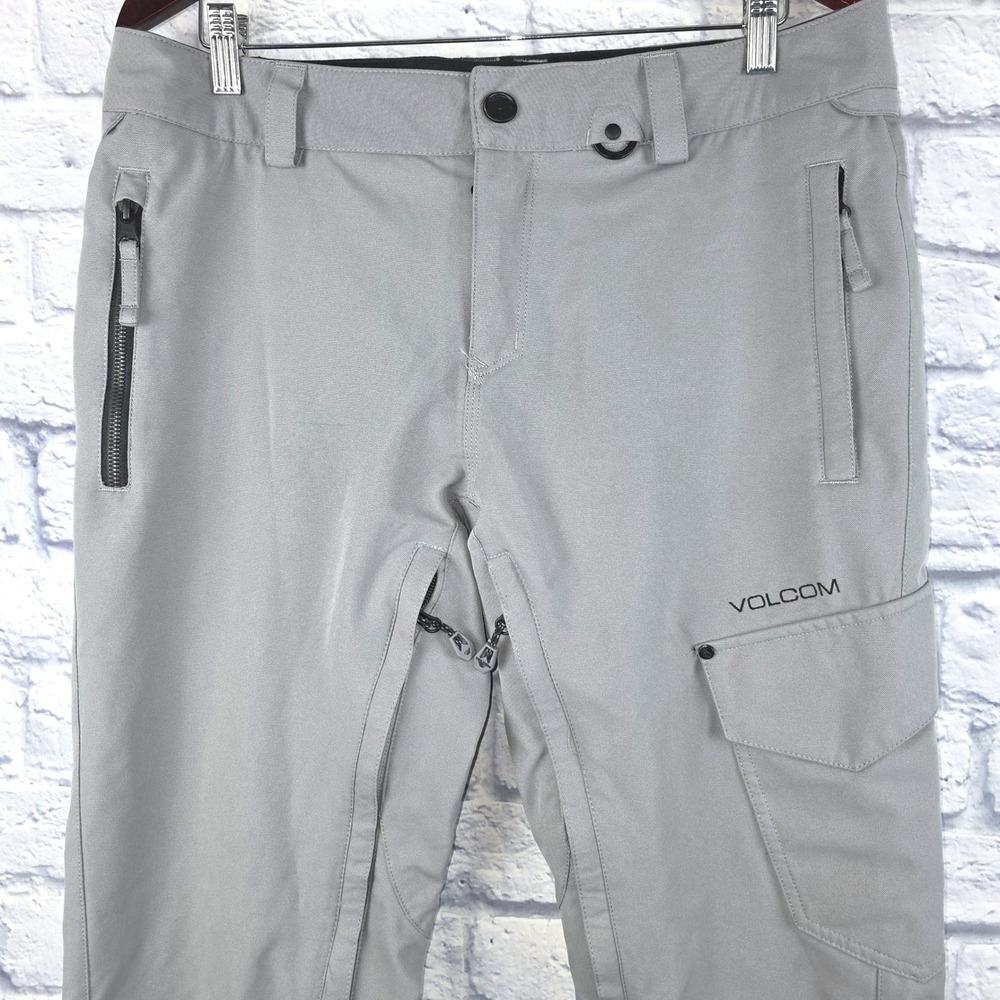 Volcom Snowboarding Pants Men Grey Modern Slim Waterproof Cargo Ski Large 34X32